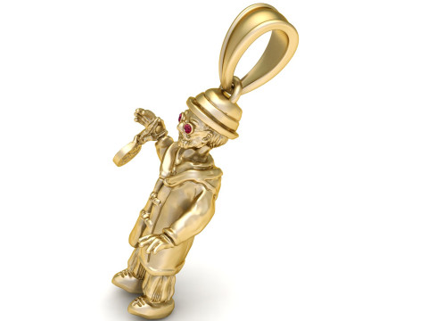 Gold character pendant Modello di stampa 3D