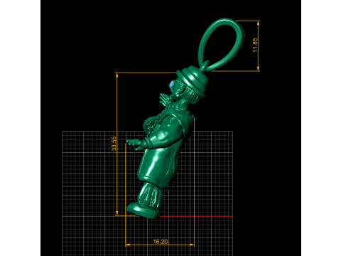 Gold character pendant Modello di stampa 3D