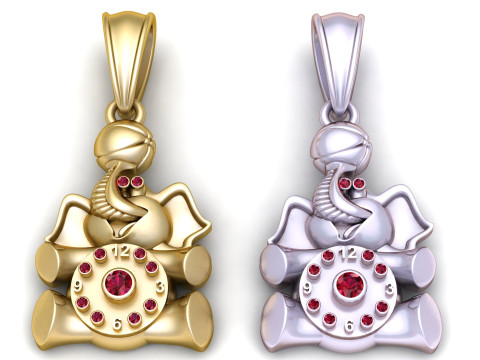 Elephent pendant Model Cetak 3D