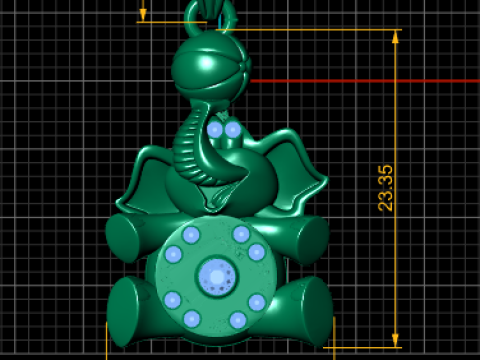 Elephent pendant Model Cetak 3D