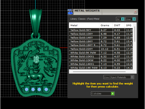 Gold floral pendant 3D Print Model