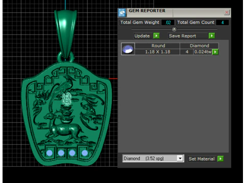 Gold floral pendant 3D Print Model