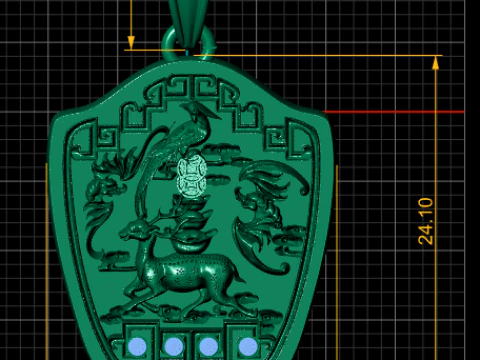Gold floral pendant 3D Print Model