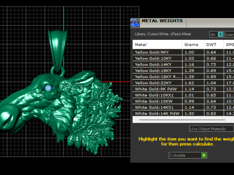 Wild Moose Head Gold Pendant 3D Принт Модель