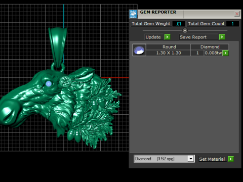 Wild Moose Head Gold Pendant 3D Принт Модель