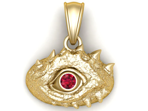 Dragons Eye Gold Pendant 3D Print Model