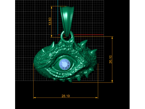 Dragons Eye Gold Pendant 3D Print Model