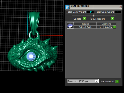 Dragons Eye Gold Pendant Modello di stampa 3D