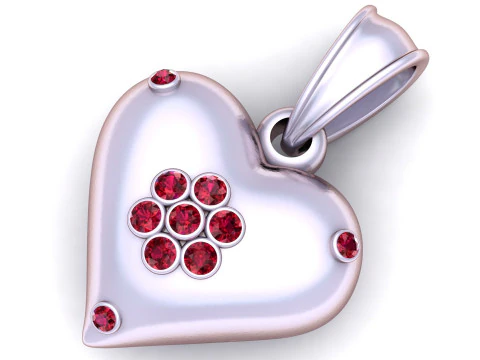 Golden Heart Pendant 3D Print Model