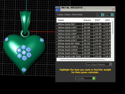 Golden Heart Pendant 3D Print Model