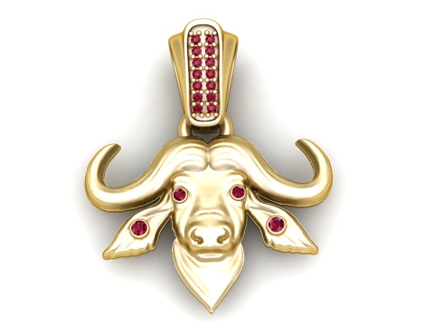 Golden Buffalo Head Modelo de Impressão 3D