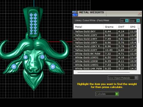 Golden Buffalo Head 3Dプリントモデル