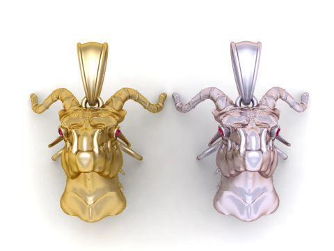 黄金の昆虫ペンダント 3Dプリントモデル