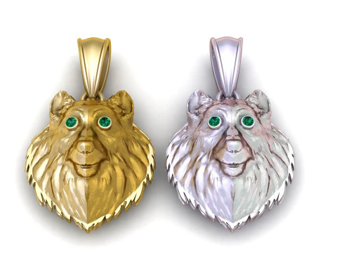 Colgante de cabeza de león dorado Modelo de impresión 3D