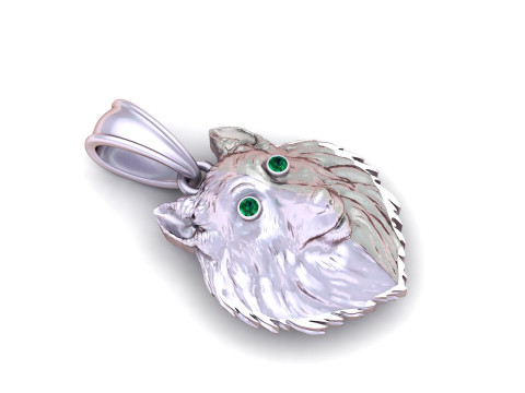 Golden Lion Head Pendant 3D Print Model