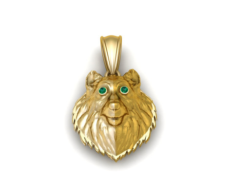Golden Lion Head Pendant 3D Print Model