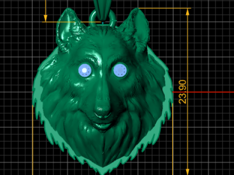 Golden Lion Head Pendant 3D Print Model