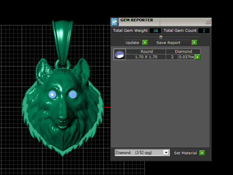 Golden Lion Head Pendant 3D Print Model