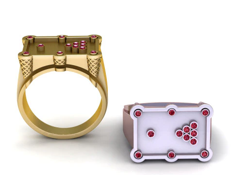 Gold mens statement ring 3D Print Model