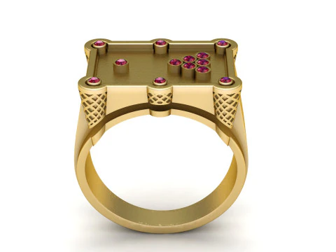Gold mens statement ring 3D Print Model
