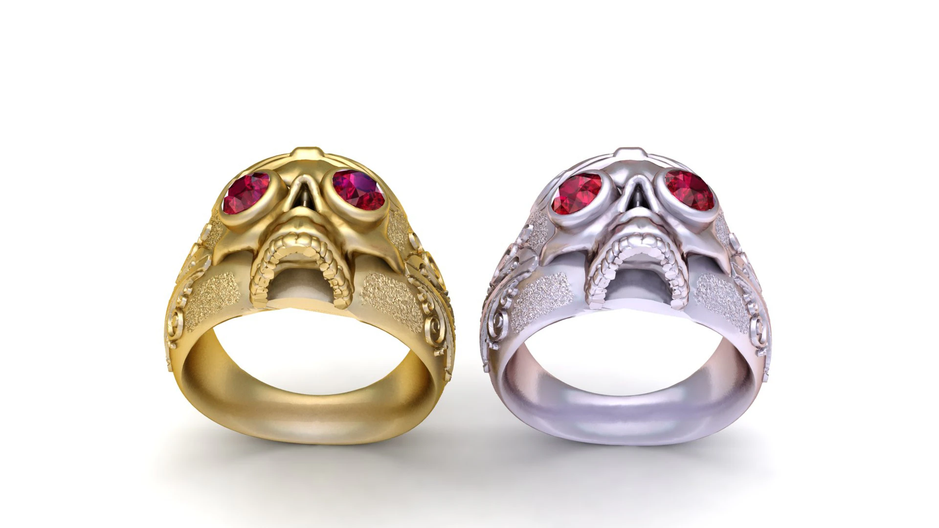 Gold skull ring 3D Print Model .c4d .max .obj .3ds .fbx .stl .blend 