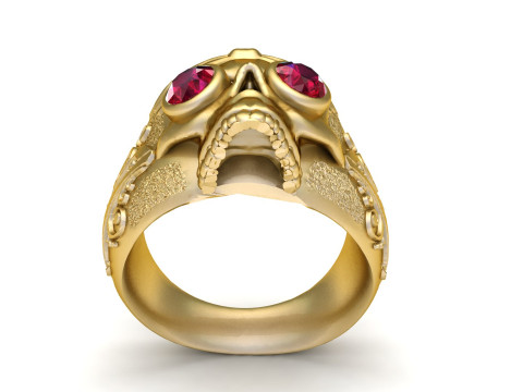 Gold skull ring 3D 打印模型