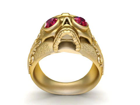 Gold skull ring 3D Print Model