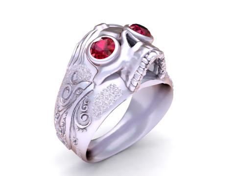 Gold skull ring 3D 打印模型