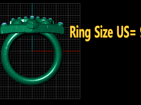 Gold fantasy shield ring 3D Принт Модель