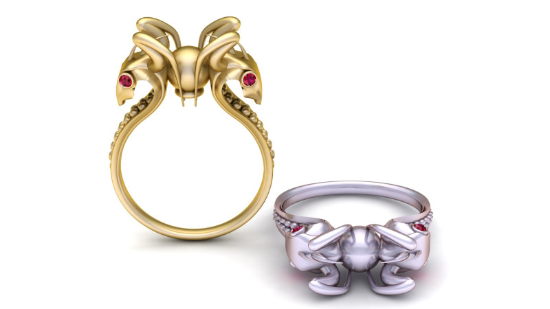 Mythical gold fantasy ring Modèles 3D en vedette .c4d .max .obj .3ds .fbx .stl .blend