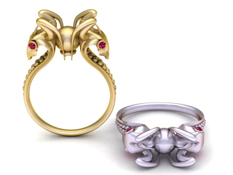 Bague fantaisie mythique or Modèles 3D en vedette