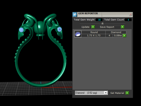 Mythical gold fantasy ring Modèles 3D en vedette