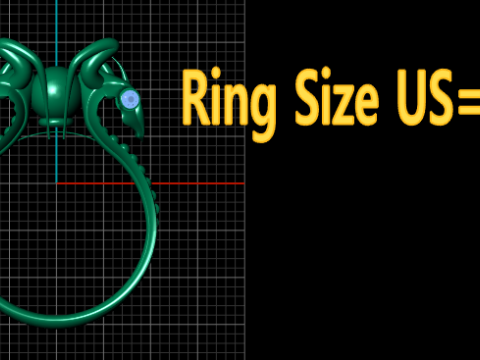 Mythical gold fantasy ring Modèles 3D en vedette
