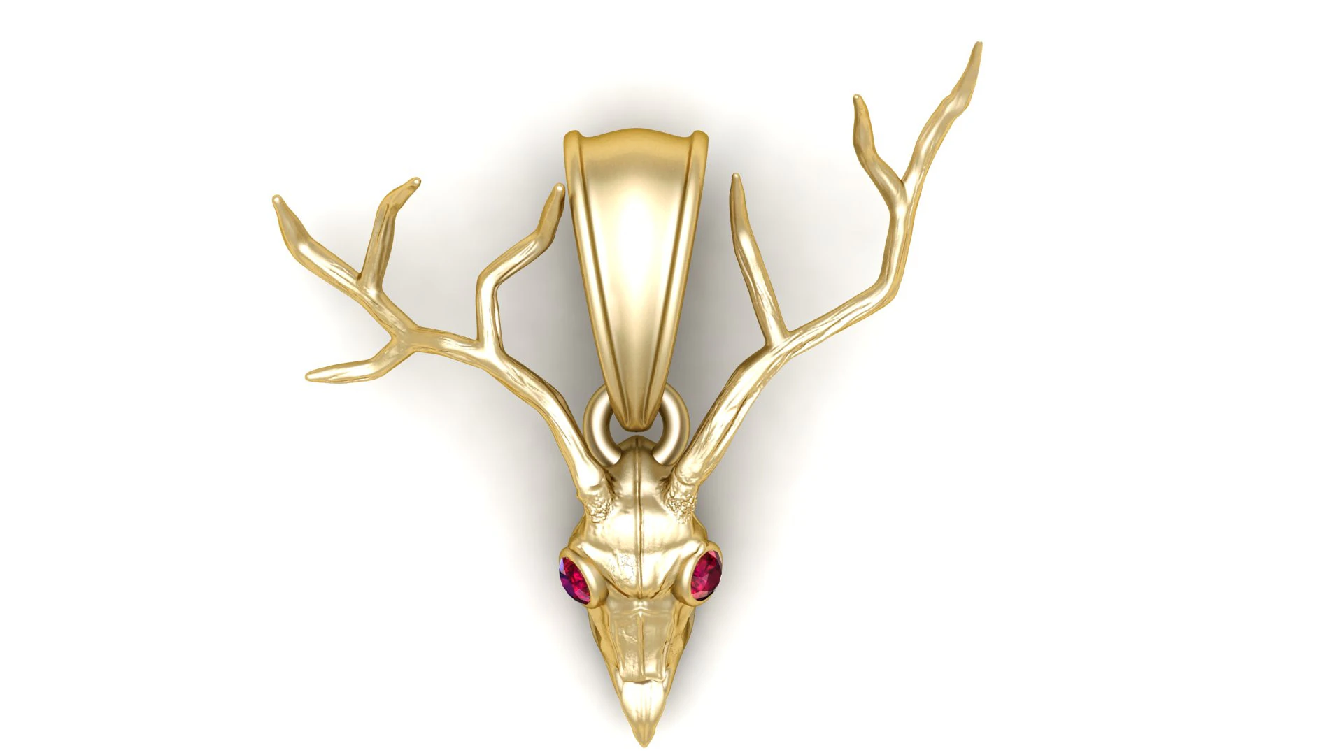 Gold antler skull pendant 3D Print Model .c4d .max .obj .3ds .fbx .stl .blend 