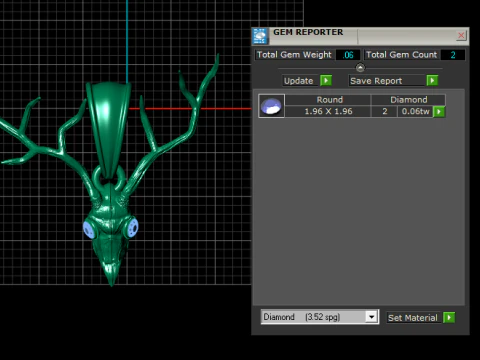 Gold antler skull pendant 3D Print Model