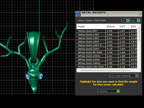 Gold antler skull pendant 3D Print Model
