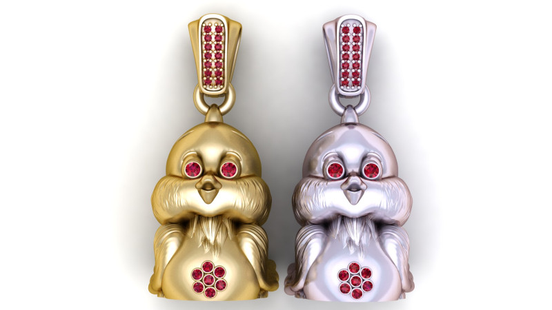 Gold animal pendant 3D Print Model .c4d .max .obj .3ds .fbx .stl .blend 