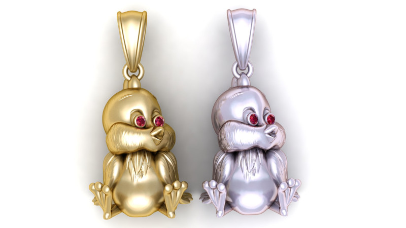 Gold character pendant 3D Print Model .c4d .max .obj .3ds .fbx .stl .blend