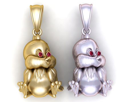 Gold character pendant 3D 프린트 모델