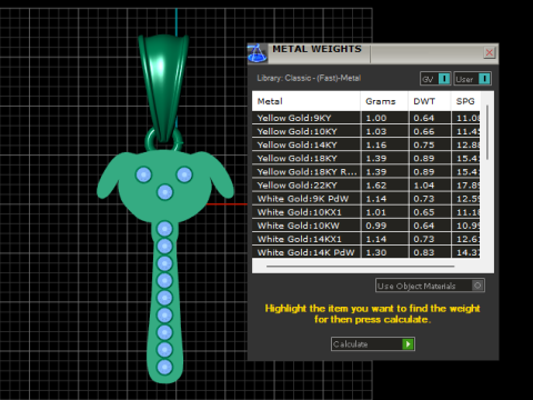 Gold dog pendant Modello di stampa 3D