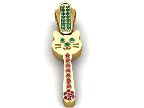 Gold cat pendant 3D Print Model