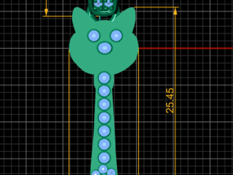 Gold cat pendant 3D Print Model