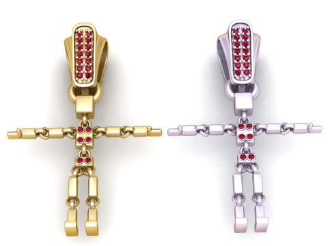 Gold stickman pendant Modello di stampa 3D