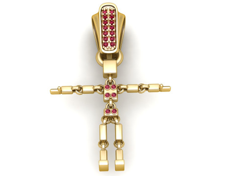 Gold stickman pendant Model do druku 3D