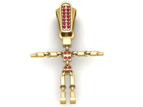 Gold stickman pendant 3D Print Model