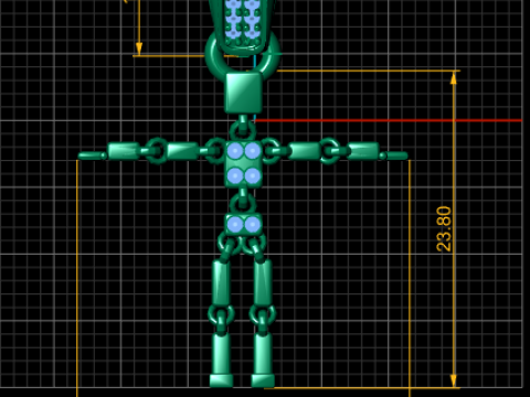 Gold stickman pendant Model do druku 3D