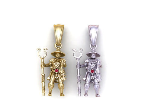 Gold warrior pendant 3D प्रिंट मॉडल