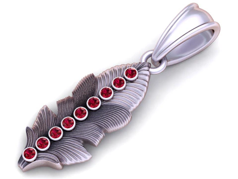 Gold feather pendant 3D Print Model