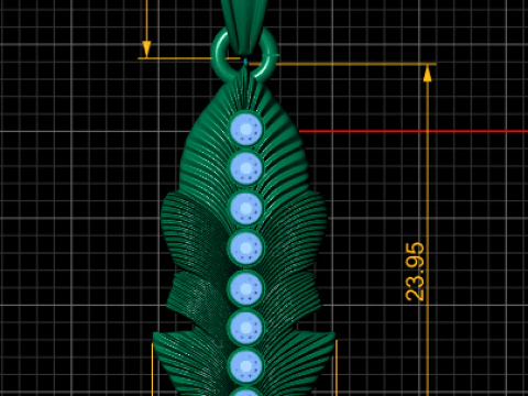 Gold feather pendant 3D Print Model