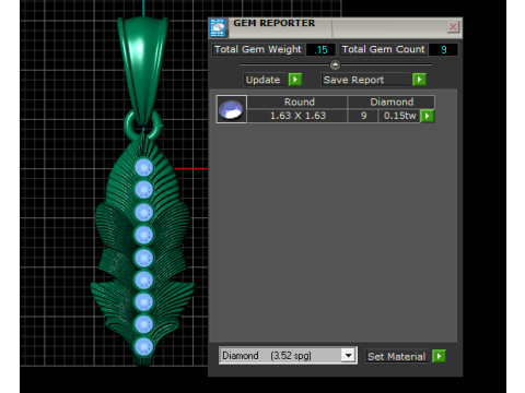 Gold feather pendant 3D 打印模型